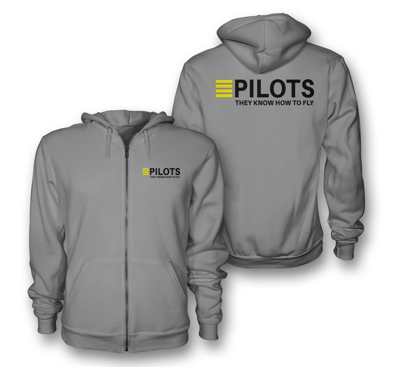 Pilots They Know How To Fly Designed Zipped Hoodies