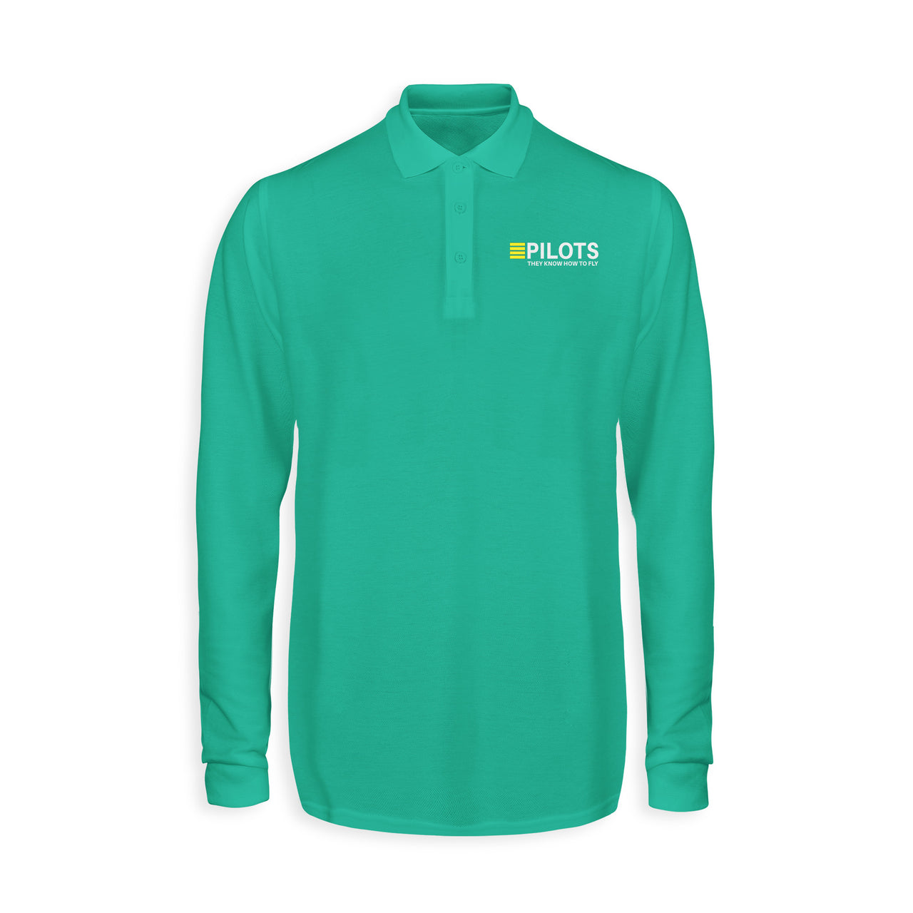 Pilots They Know How To Fly Designed Long Sleeve Polo T-Shirts