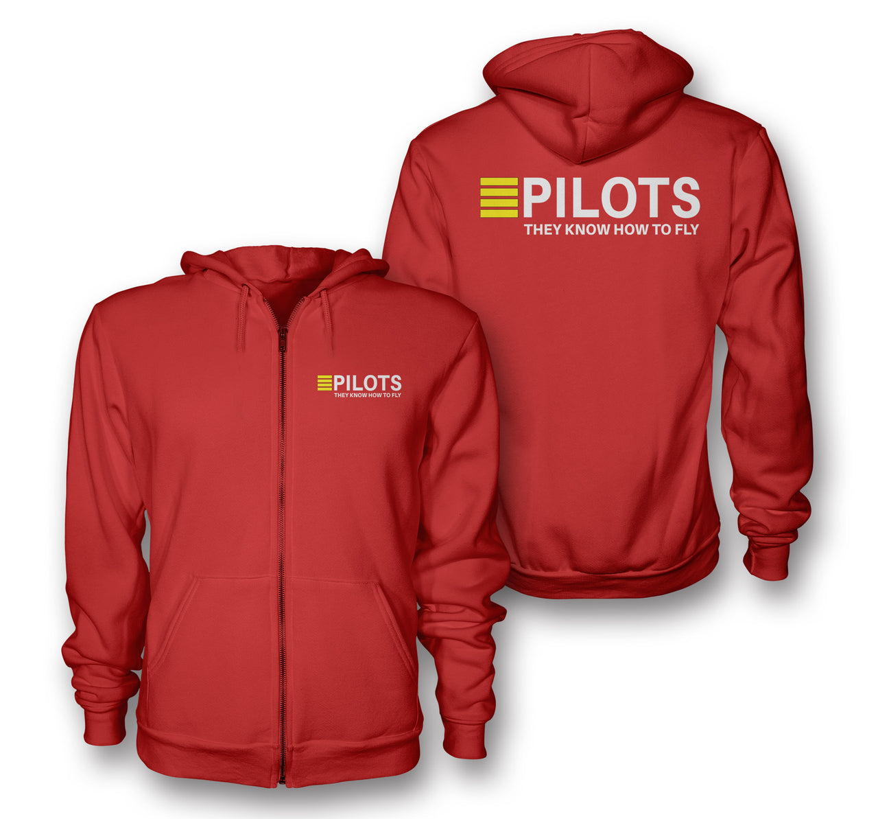 Pilots They Know How To Fly Designed Zipped Hoodies