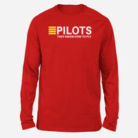 Thumbnail for Pilots They Know How To Fly Designed Long-Sleeve T-Shirts