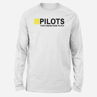 Thumbnail for Pilots They Know How To Fly Designed Long-Sleeve T-Shirts