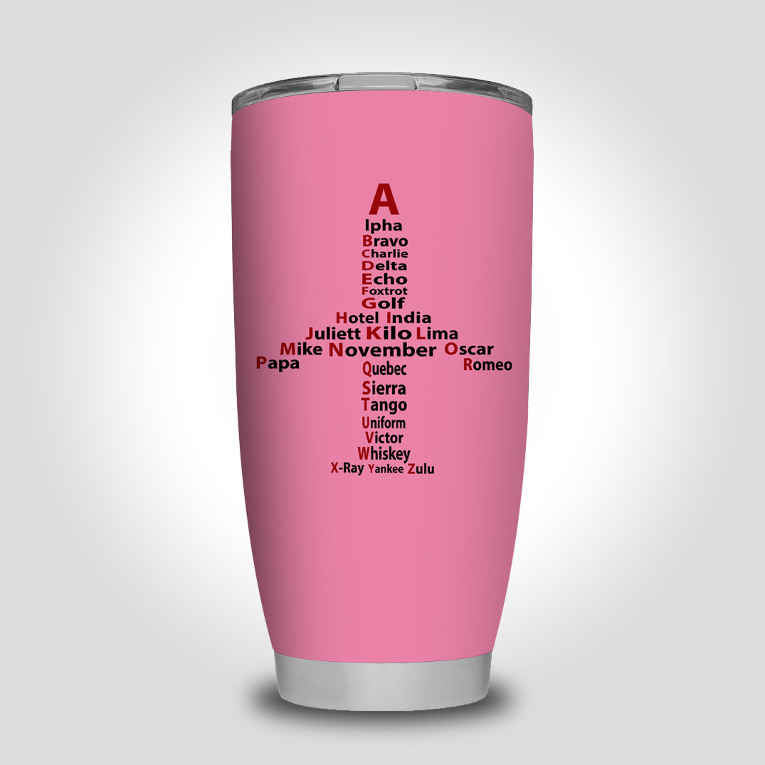 Airplane Shape Aviation Alphabet Designed Tumbler Travel Mugs