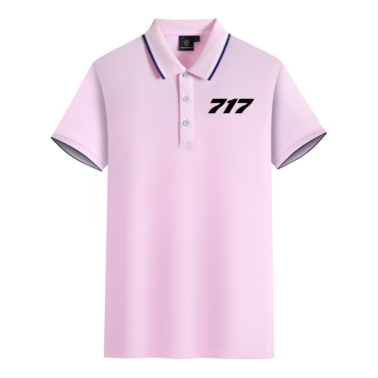 717 Flat Text Designed Stylish Polo T-Shirts