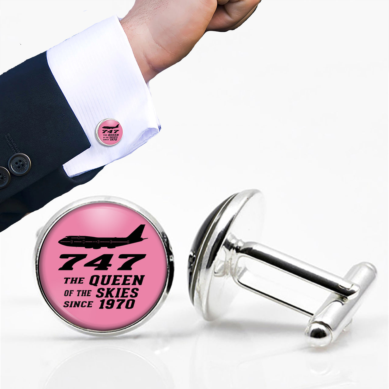 Boeing 747 - Queen of the Skies (2) Designed Cuff Links