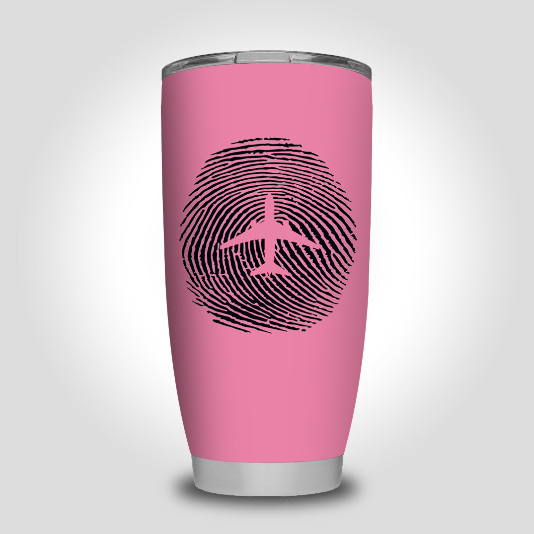 Aviation Finger Print Designed Tumbler Travel Mugs