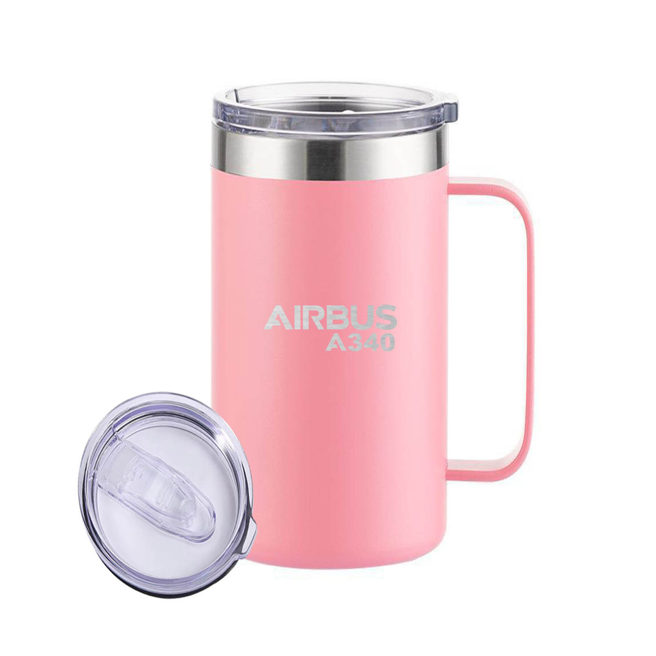 Airbus A340 & Text Designed Stainless Steel Beer Mugs