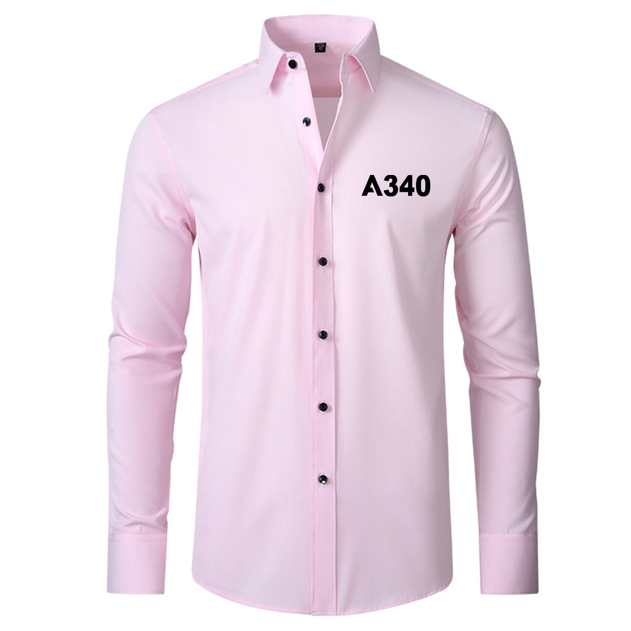 A340 Flat Text Designed Long Sleeve Shirts