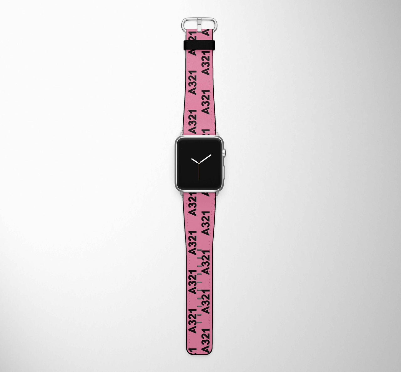 A321 Flat Text Designed Leather Apple Watch Straps