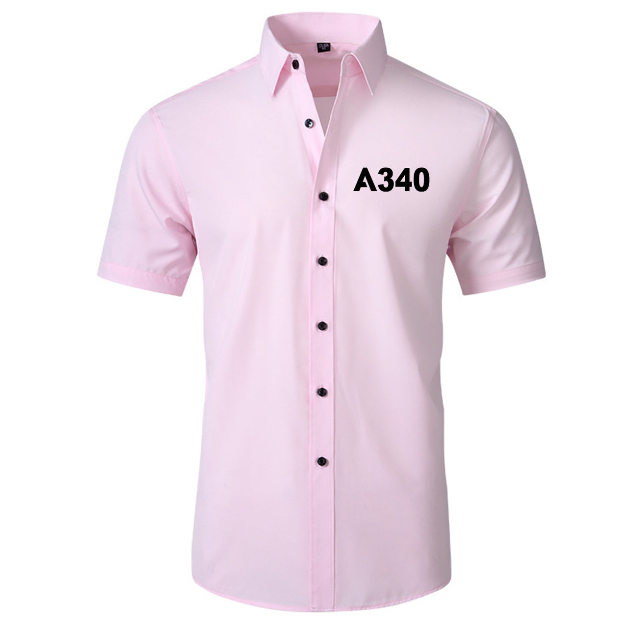 A340 Flat Text Designed Short Sleeve Shirts