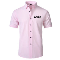 Thumbnail for A340 Flat Text Designed Short Sleeve Shirts