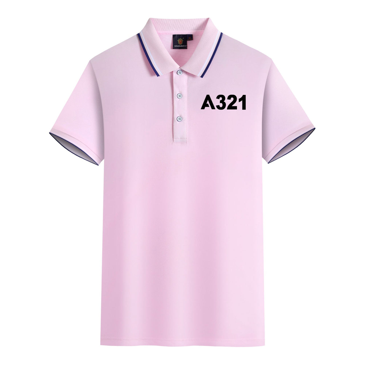 A321 Flat Text Designed Stylish Polo T-Shirts