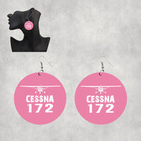 Thumbnail for Cessna 172 & Plane Designed Wooden Drop Earrings