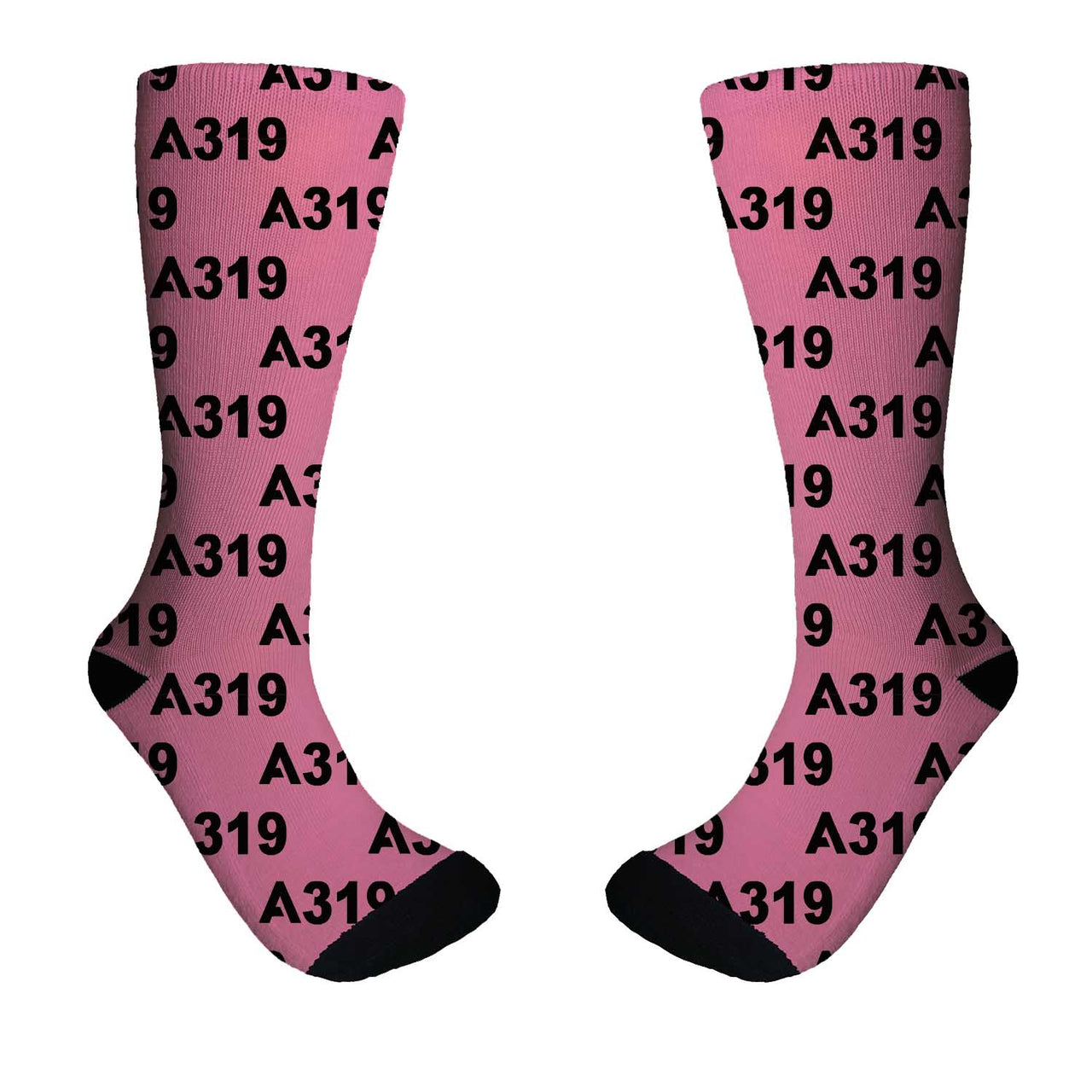 A319 Flat Text Designed Socks