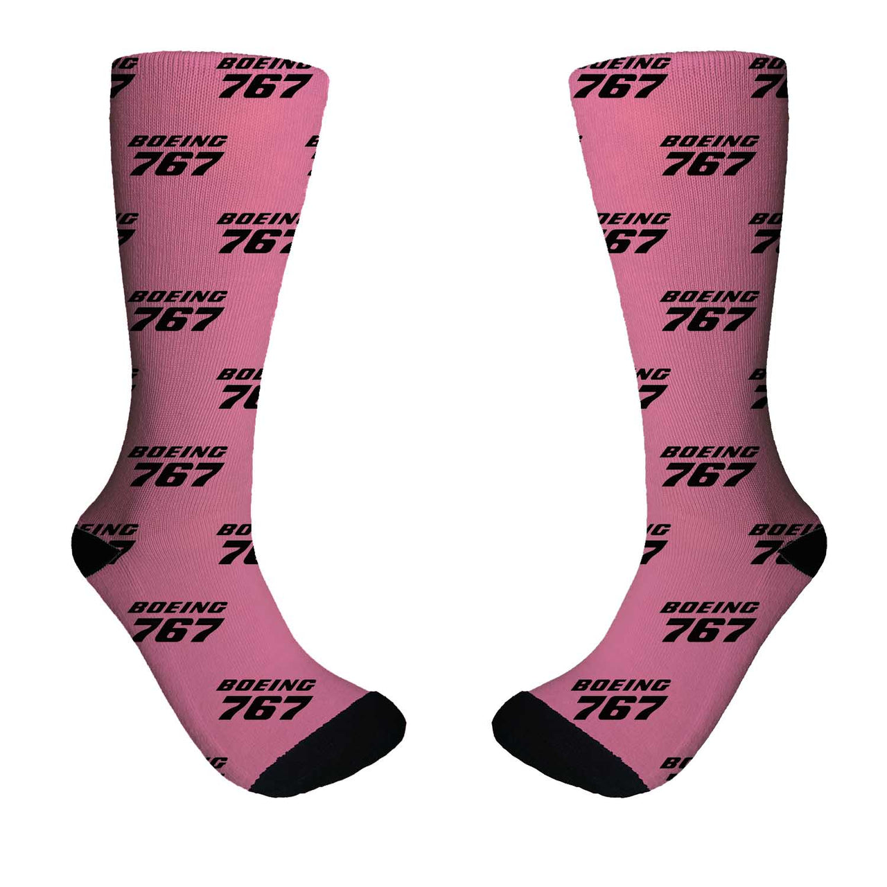 Boeing 767 & Text Designed Socks