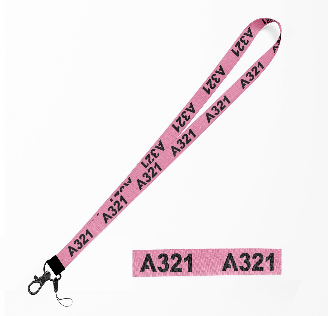 A321 Flat Text Designed Lanyard & ID Holders