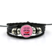 Thumbnail for I Don't Always Stop and Look at Airplanes Designed Leather Bracelets