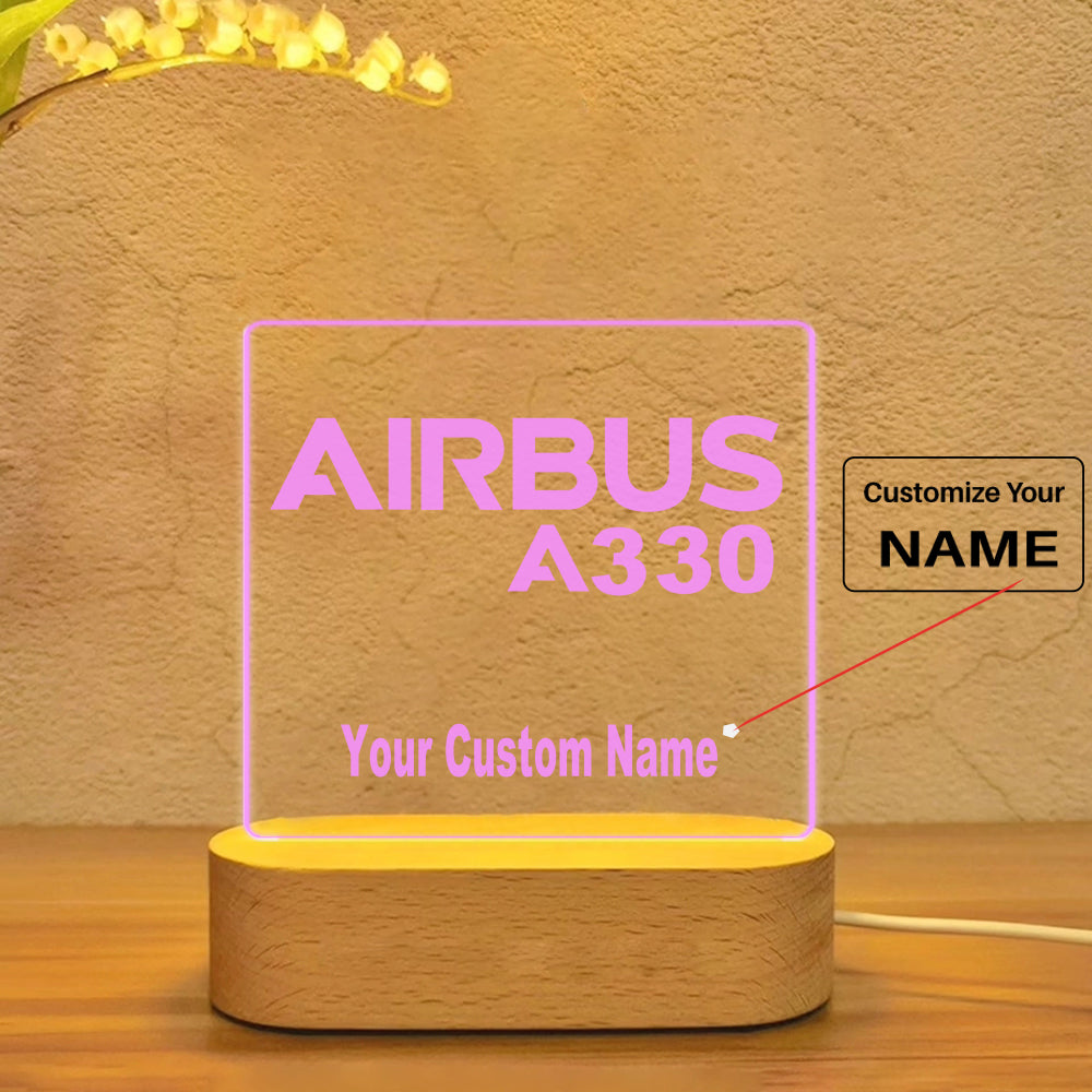 Airbus A330 & Text Designed Night Lamp