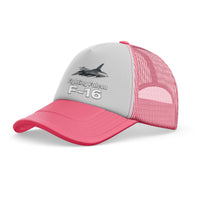 Thumbnail for The Fighting Falcon F16 Designed Trucker Caps & Hats