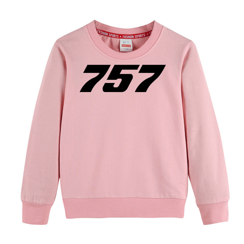 757 Flat Text Designed "CHILDREN" Sweatshirts