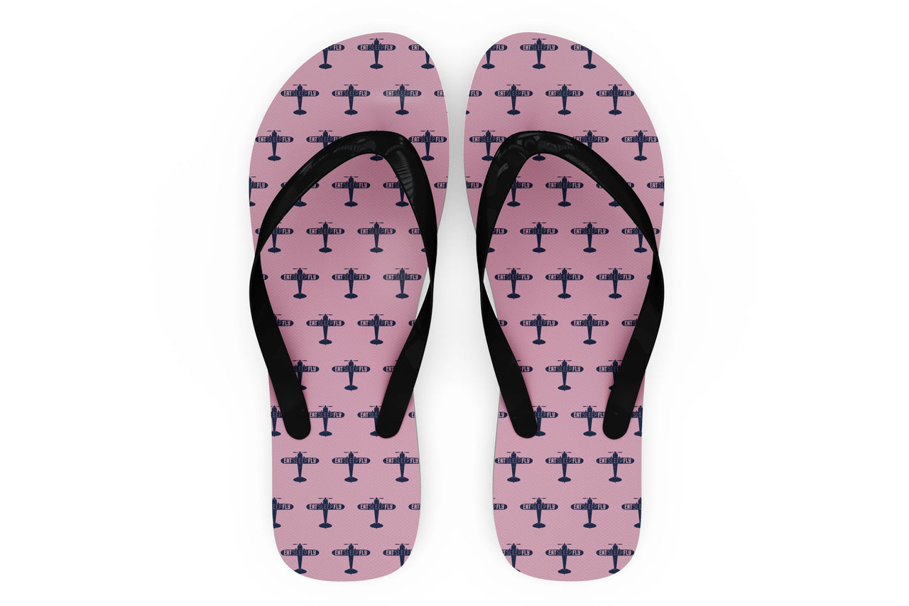 Eat Sleep Fly & Propeller Designed Slippers (Flip Flops)