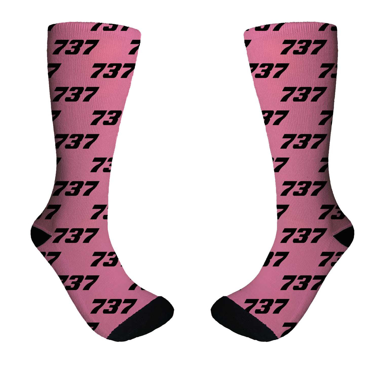 737 Flat Text Designed Socks