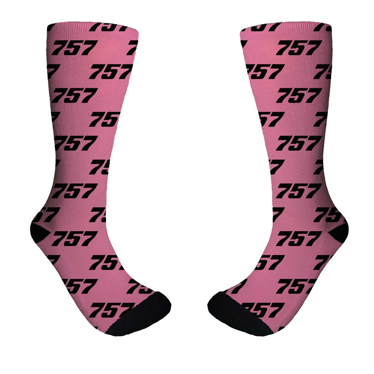 757 Flat Text Designed Socks