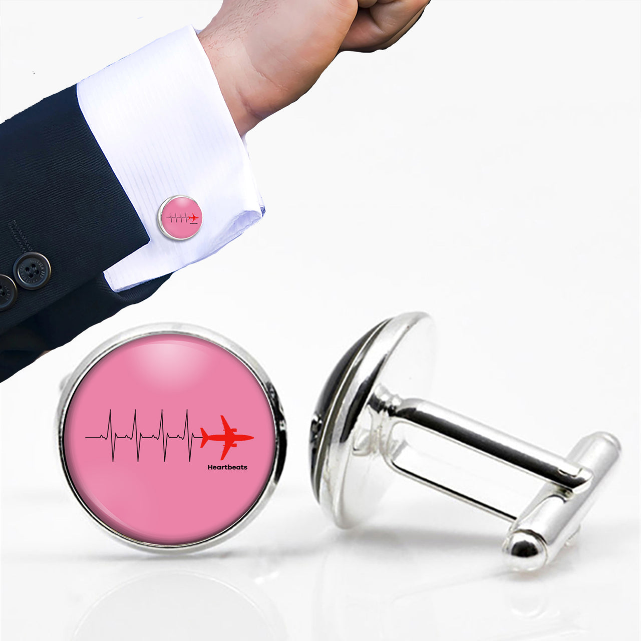 Aviation Heartbeats Designed Cuff Links