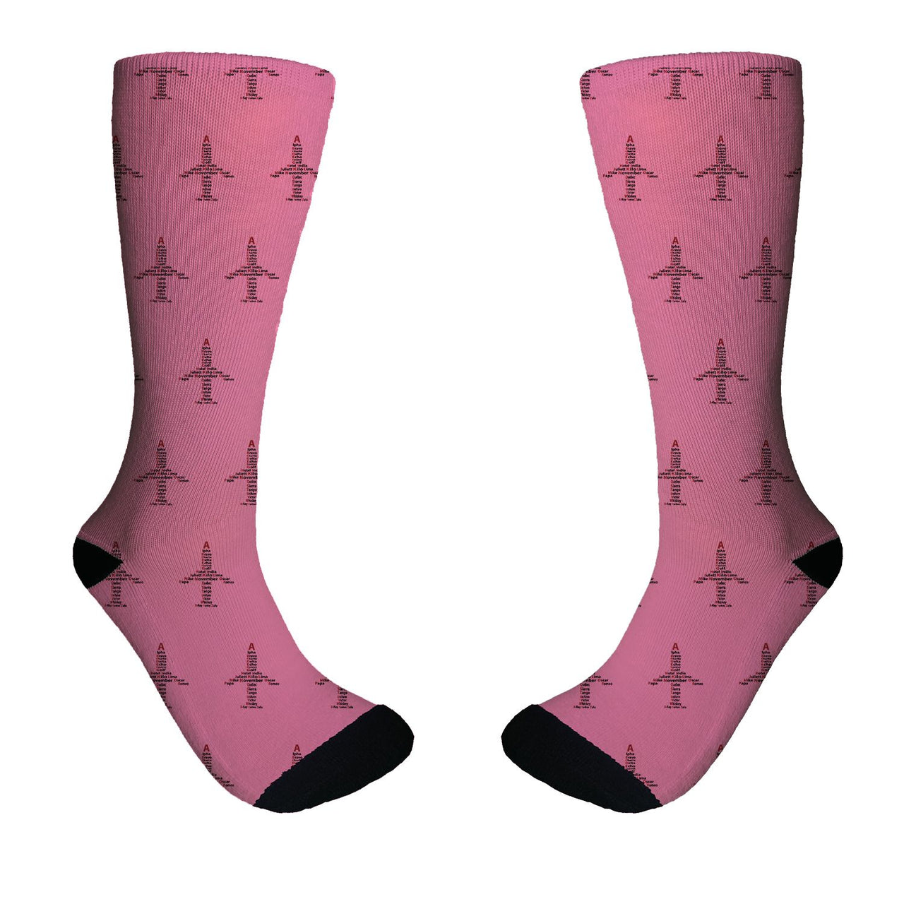 Airplane Shape Aviation Alphabet Designed Socks