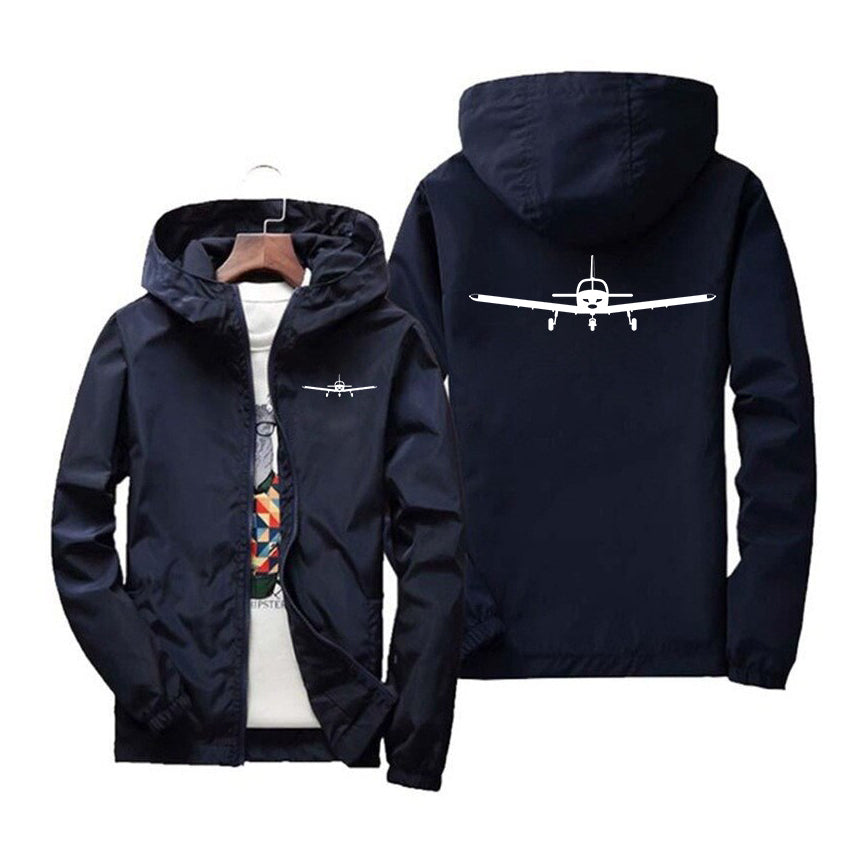 Piper PA28 Silhouette Plane Designed Windbreaker Jackets