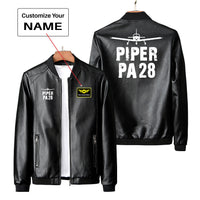 Thumbnail for Piper PA28 & Plane Designed PU Leather Jackets