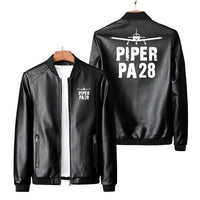 Thumbnail for Piper PA28 & Plane Designed PU Leather Jackets