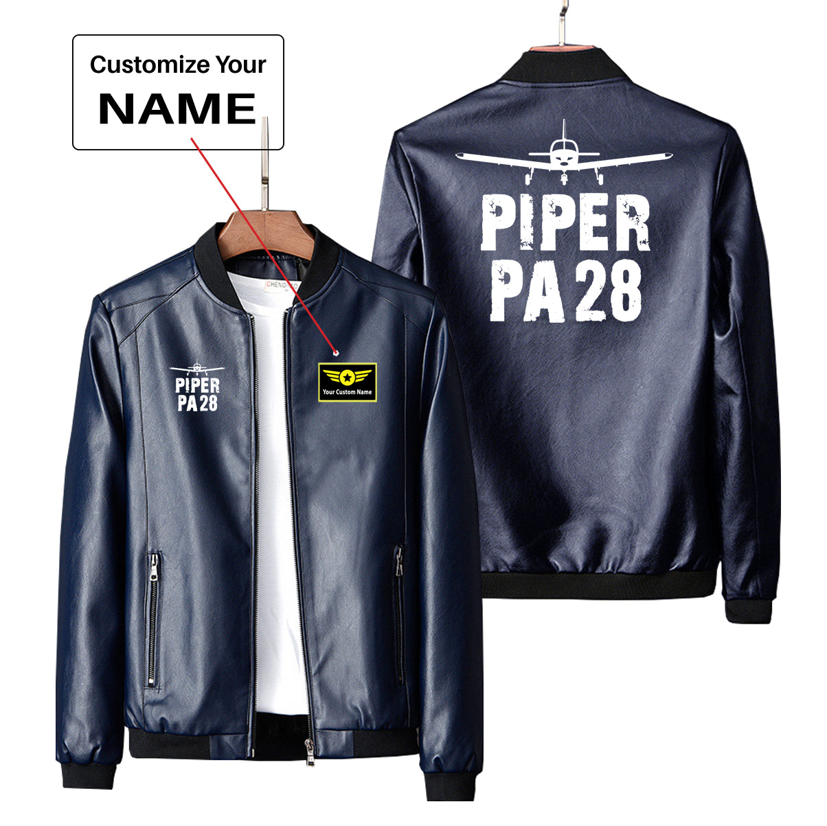 Piper PA28 & Plane Designed PU Leather Jackets