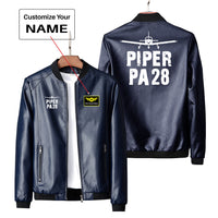 Thumbnail for Piper PA28 & Plane Designed PU Leather Jackets