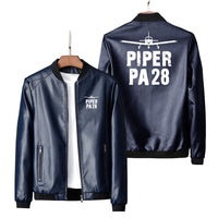 Thumbnail for Piper PA28 & Plane Designed PU Leather Jackets