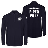 Thumbnail for Piper PA28 & Plane Designed Long Sleeve Polo T-Shirts (Double-Side)