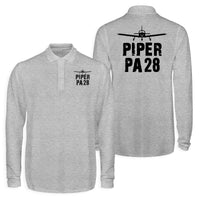 Thumbnail for Piper PA28 & Plane Designed Long Sleeve Polo T-Shirts (Double-Side)