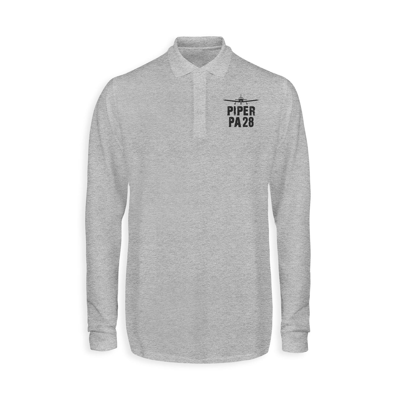 Piper PA28 & Plane Designed Long Sleeve Polo T-Shirts