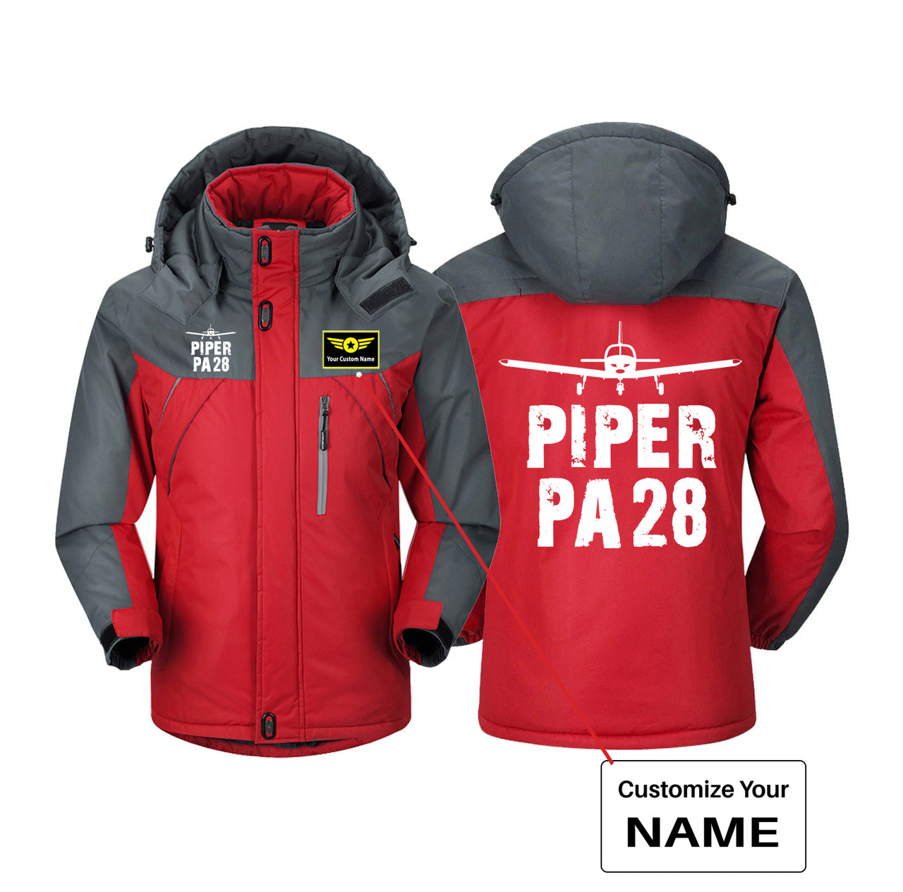 Piper PA28 & Plane Designed Thick Winter Jackets