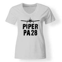 Thumbnail for Piper PA28 & Plane Designed V-Neck T-Shirts