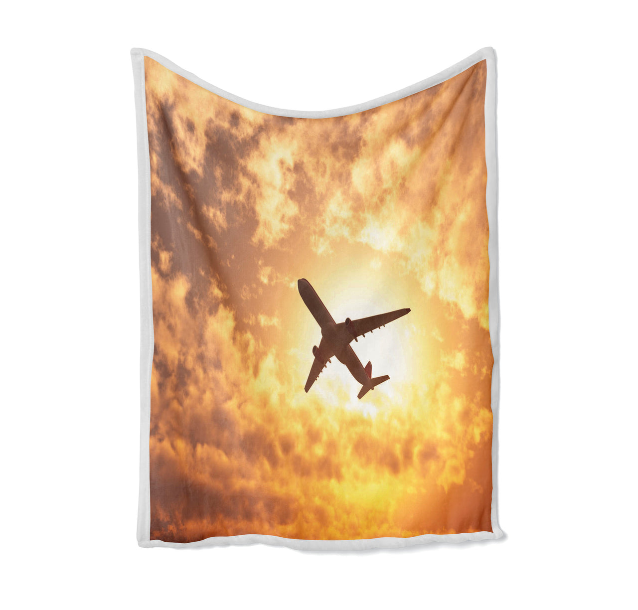 Plane Passing By Designed Bed Blankets & Covers