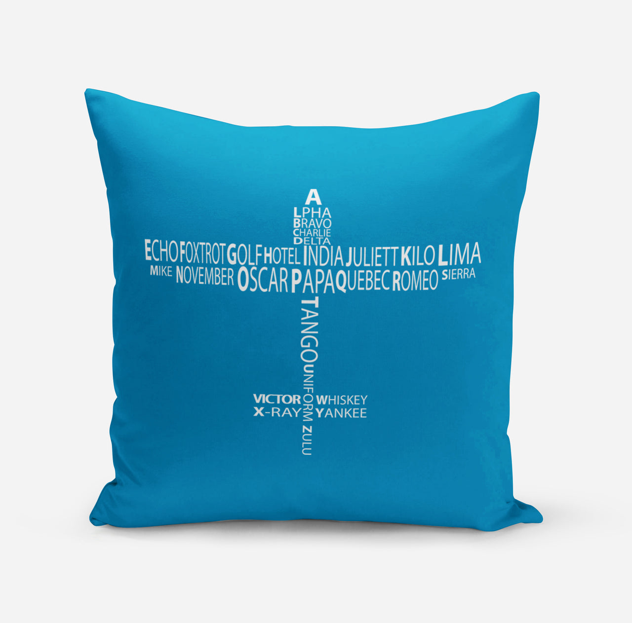 Propeller Shape Aviation Alphabet Designed Pillows