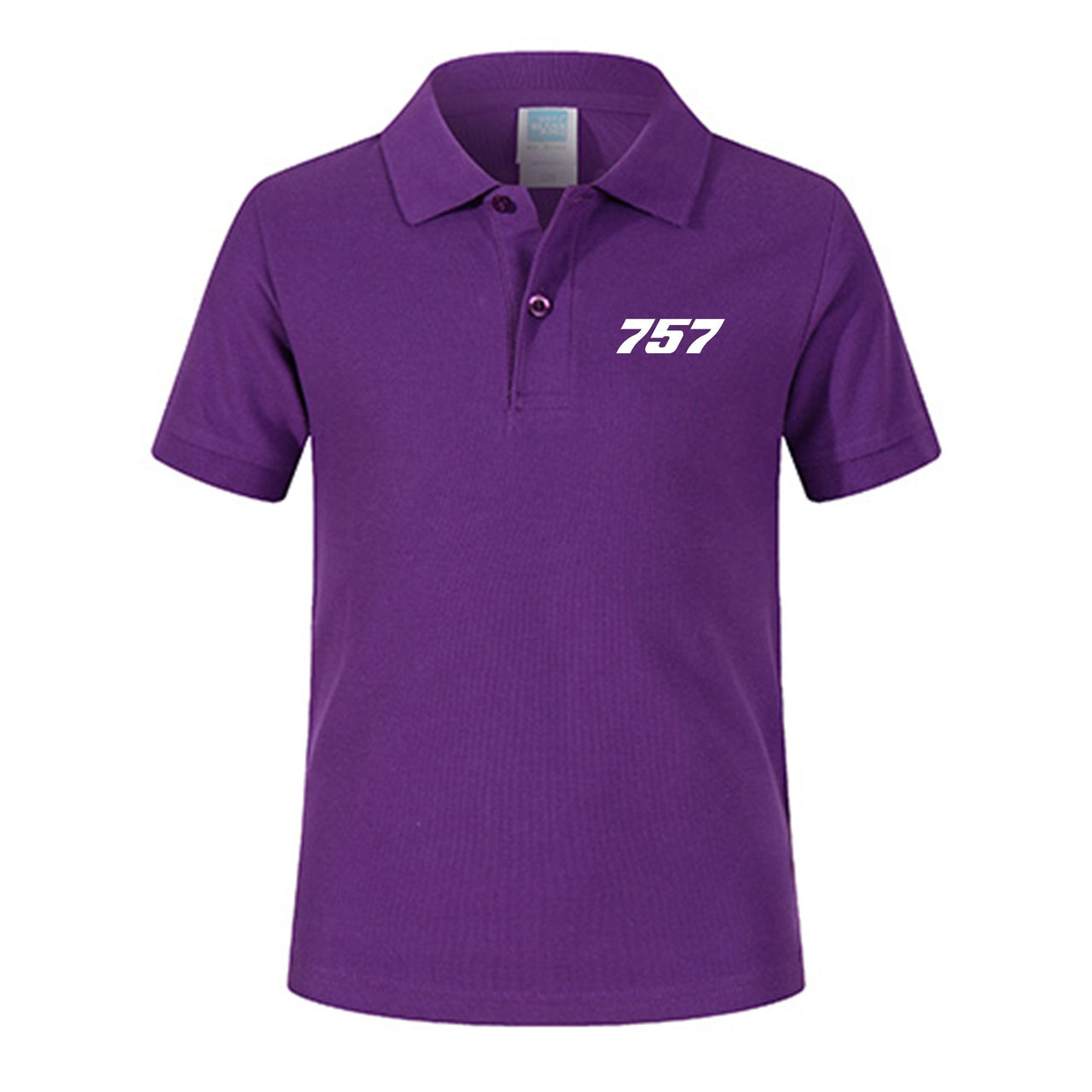 757 Flat Text Designed Children Polo T-Shirts