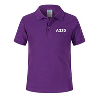 Thumbnail for A330 Flat Text Designed Children Polo T-Shirts