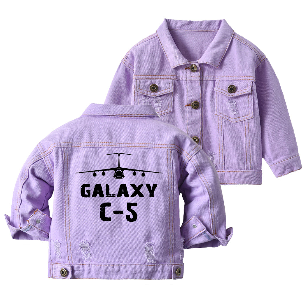 Galaxy C-5 & Plane Designed Children Denim Jackets