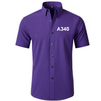 Thumbnail for A340 Flat Text Designed Short Sleeve Shirts