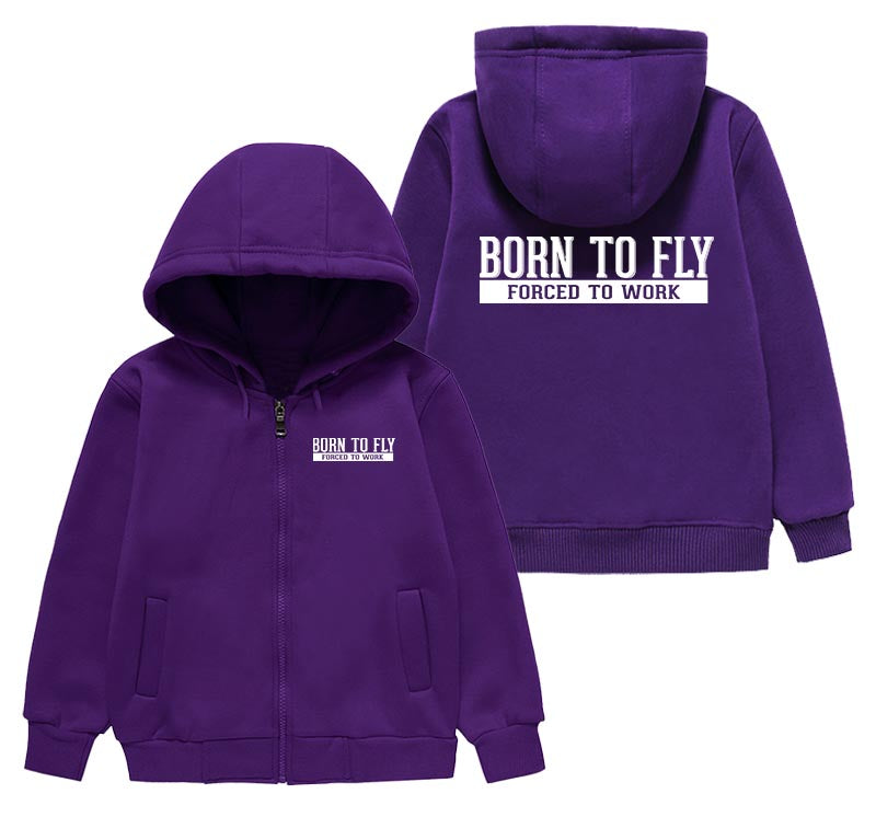 Born To Fly Forced To Work Designed "CHILDREN" Zipped Hoodies