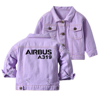 Thumbnail for Airbus A319 & Text Designed Children Denim Jackets