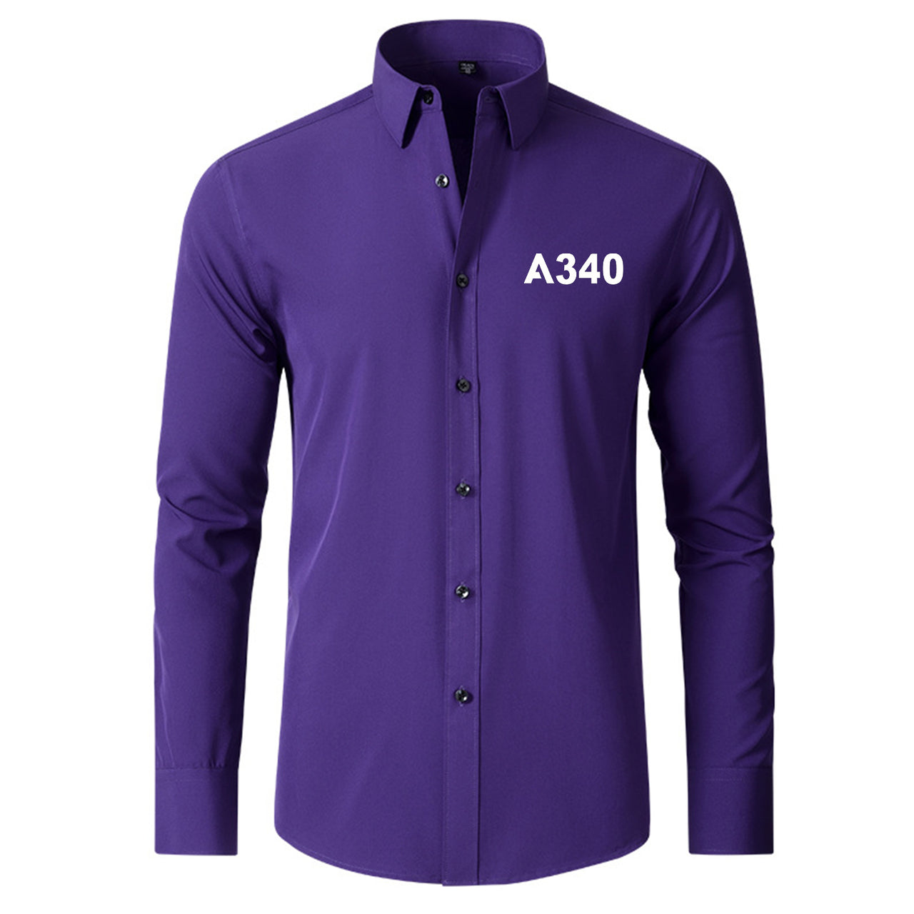 A340 Flat Text Designed Long Sleeve Shirts