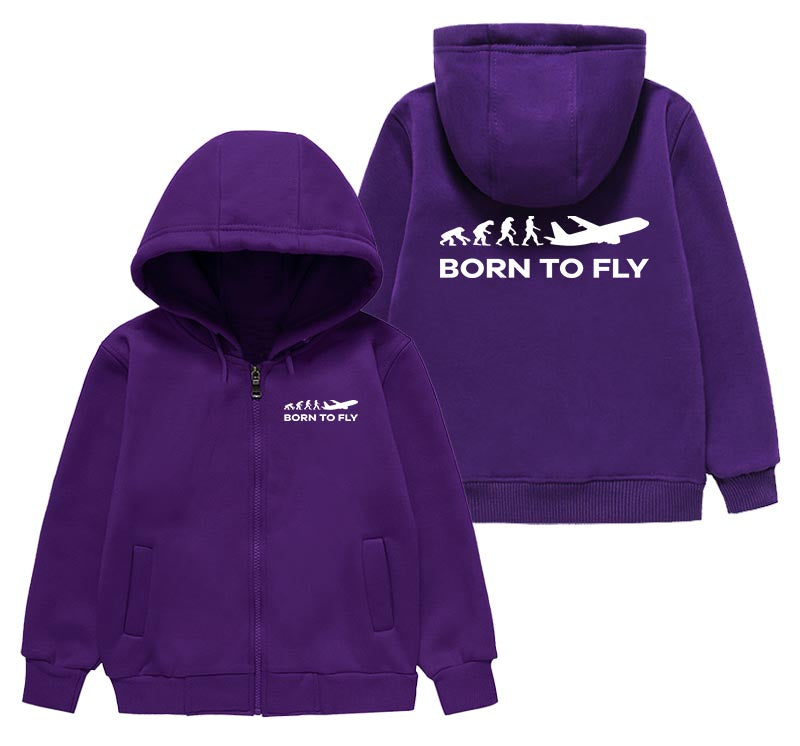 Born To Fly Designed "CHILDREN" Zipped Hoodies