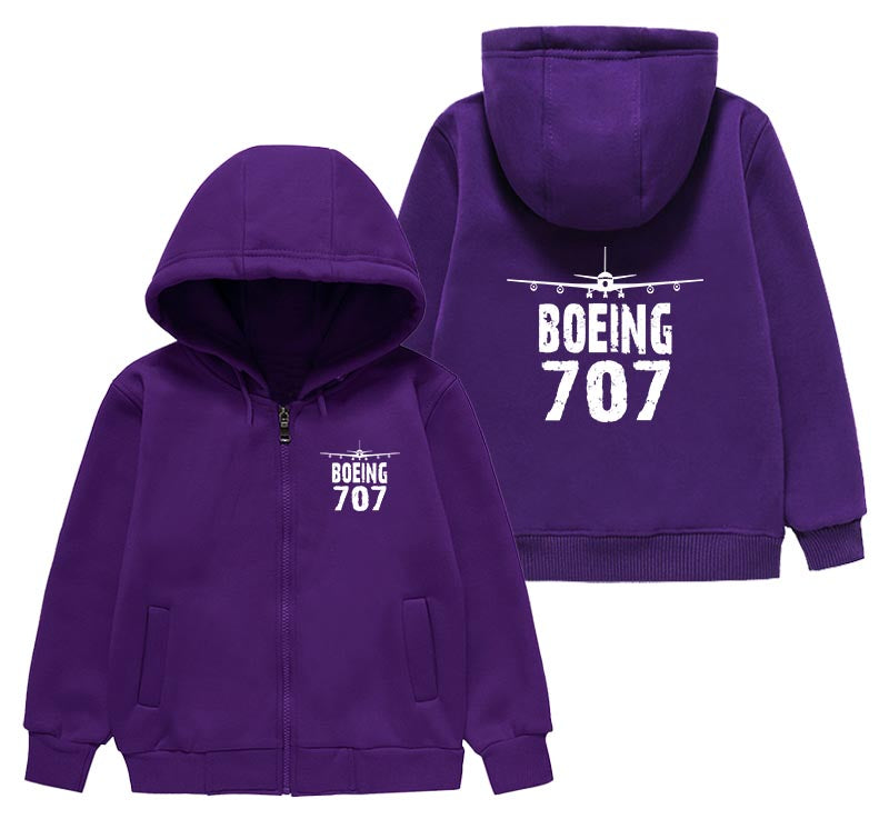 Boeing 707 & Plane Designed "CHILDREN" Zipped Hoodies